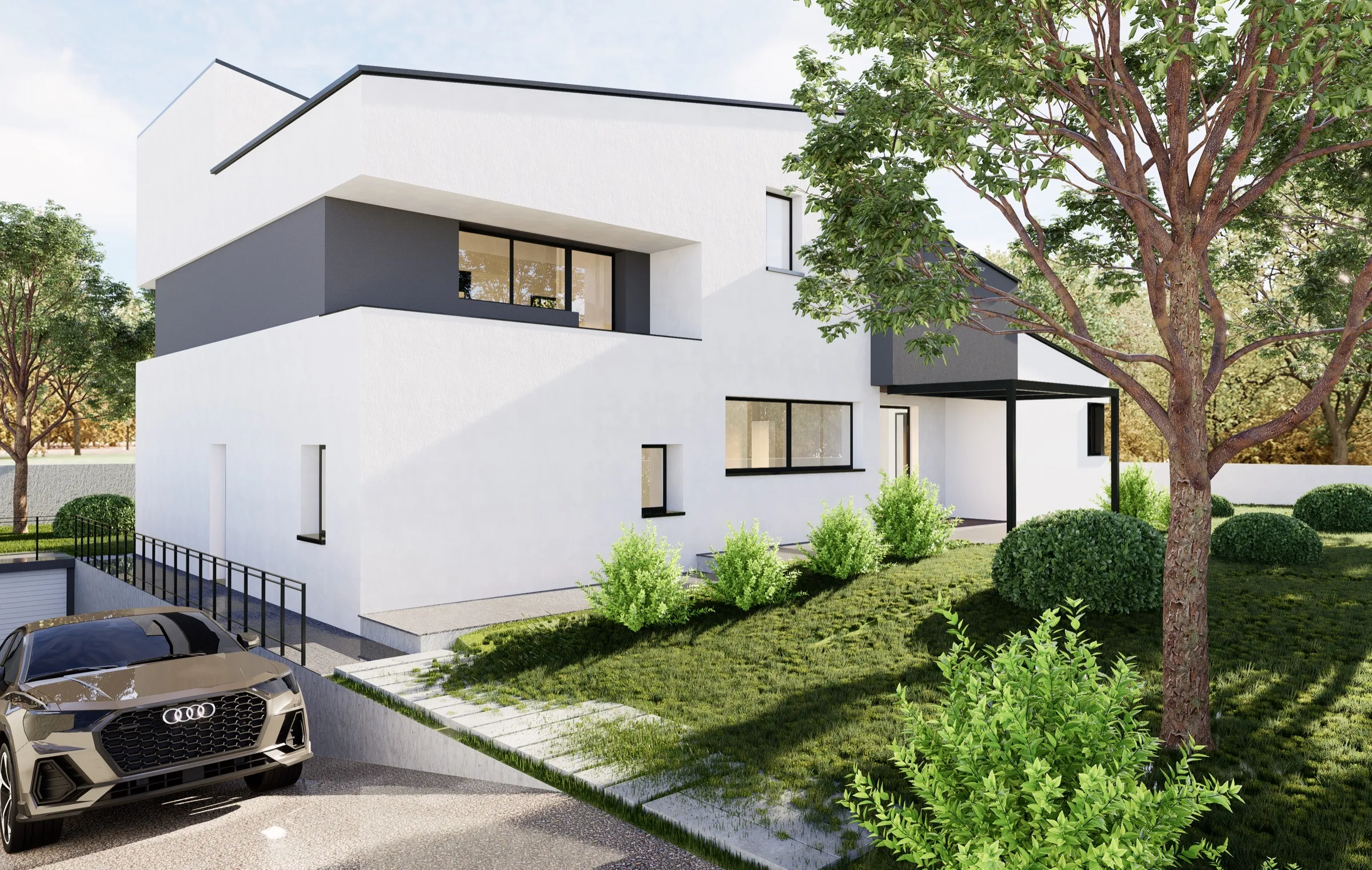 Rendering 3D di un interno progettato da EcoPower